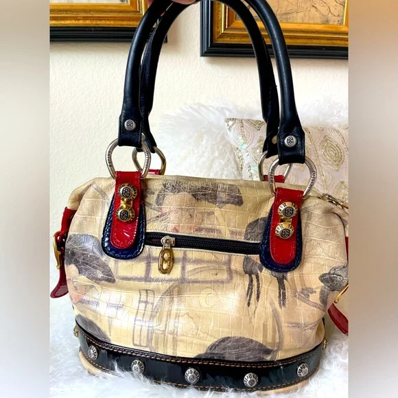 Marino Orlandi Bambina Croc Embossed Leather Purse - Picture 2 of 4